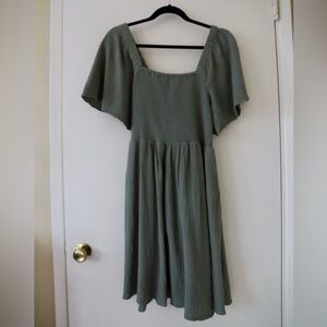 Madewell Light-spun Lucie Smocked Tie-Back Mini Dress